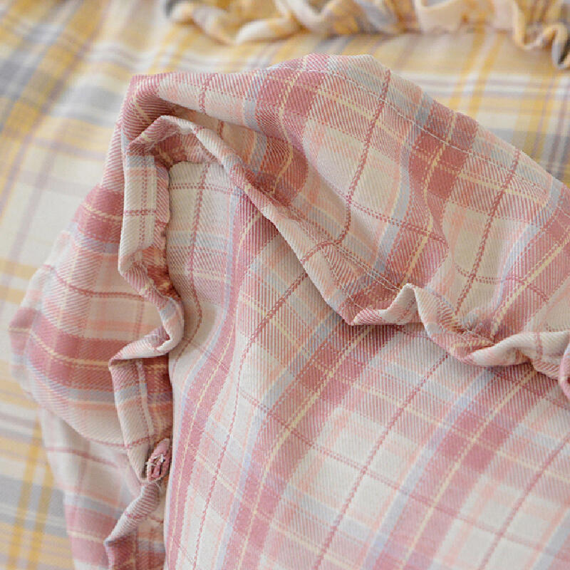 6color frill check square cushion