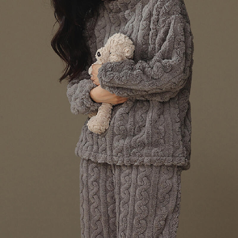2color sweater pattern fluffy roomwear