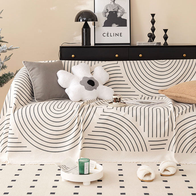 6design monotone geometry sofa cover
