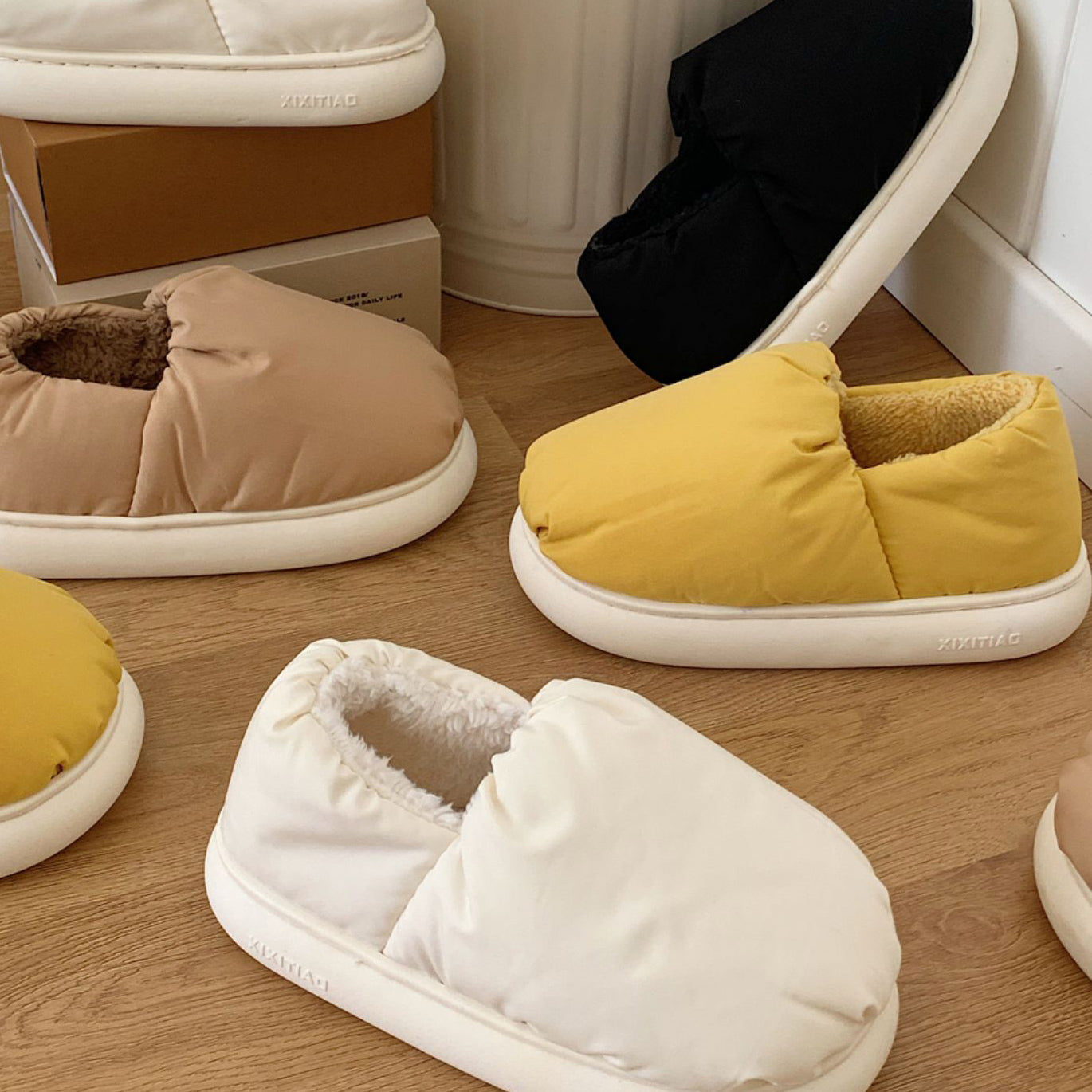 4color cotton cushion roomshoes