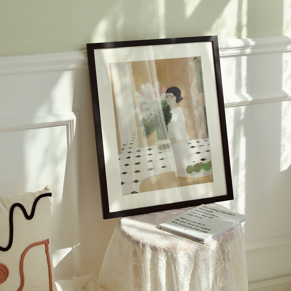 french girl poster & frame SET