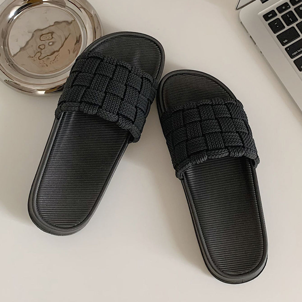 3color knit rubber roomshoes