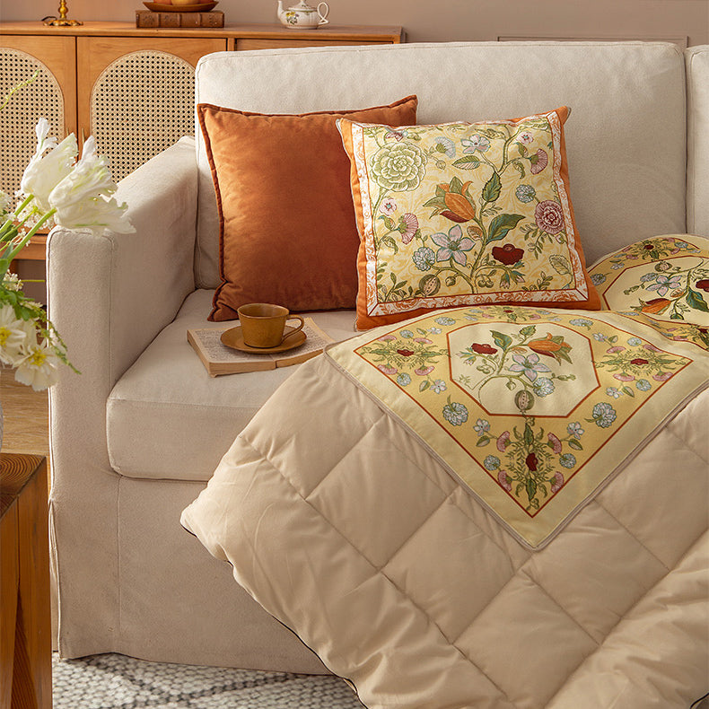 bright floral 2way quilt cushion