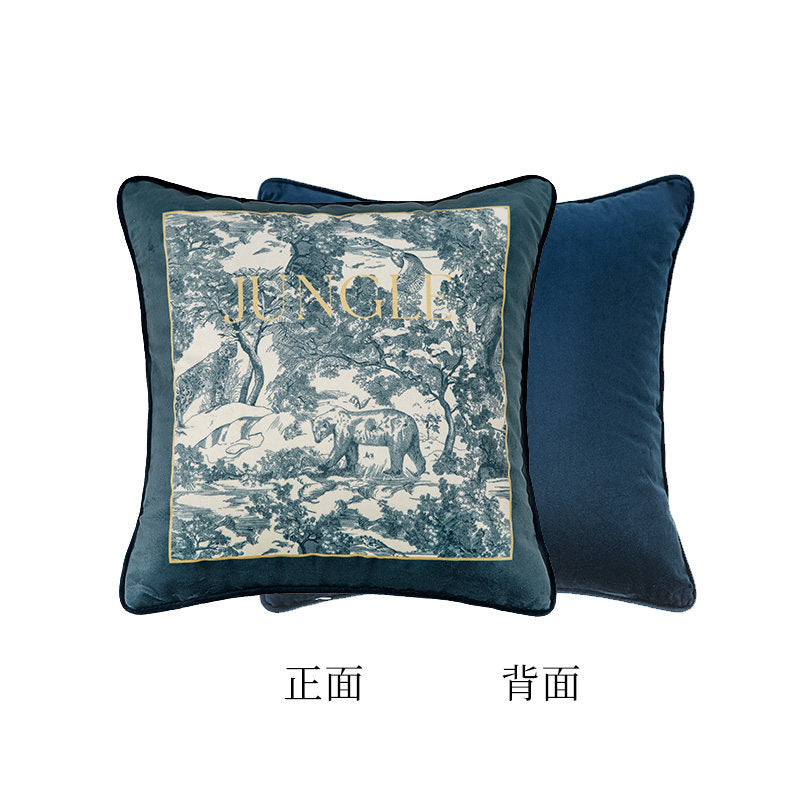 3design blue retro forest cushion