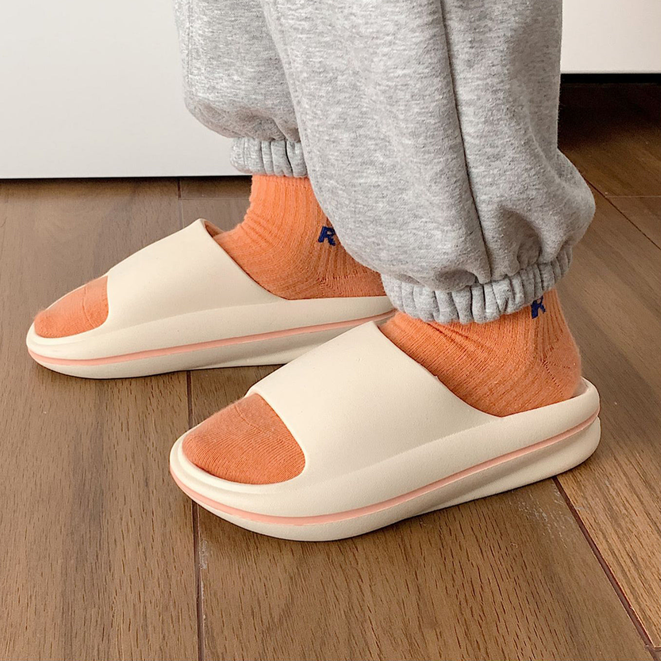 3color single line rubber roomshoes