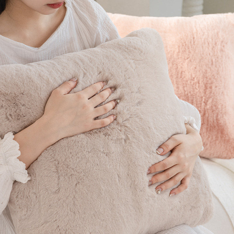 7color simple fur cushion