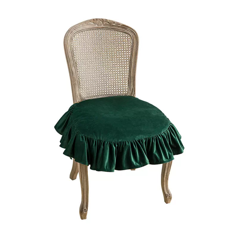 6color velvet frill chair cushion