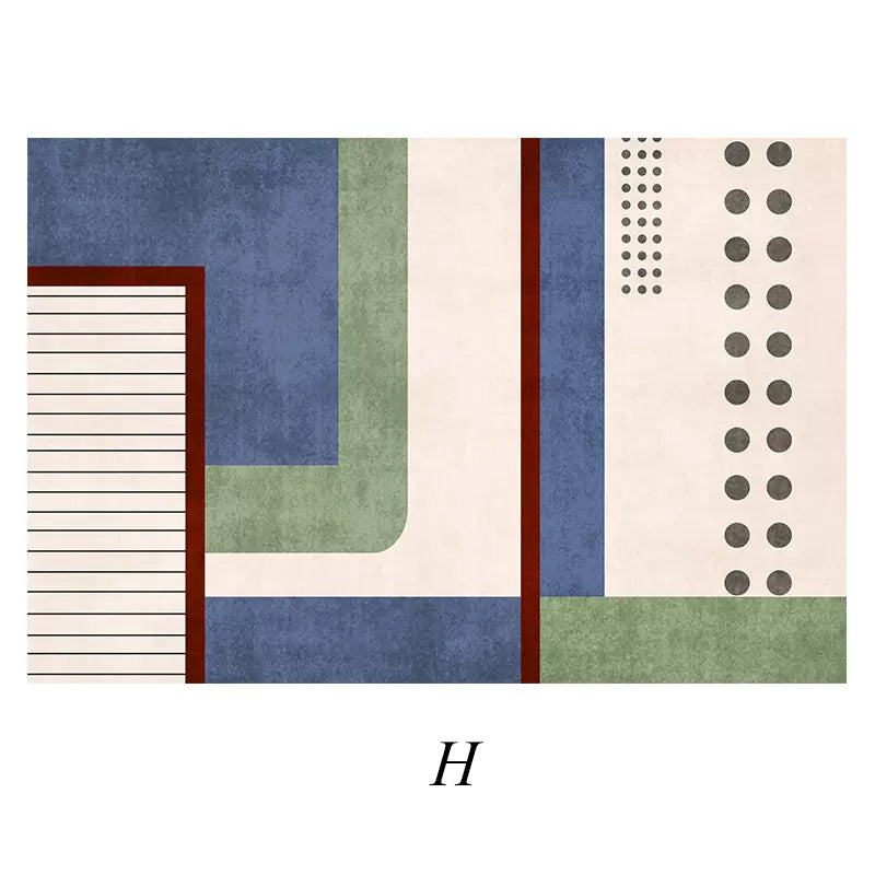 8design blue & green square carpet