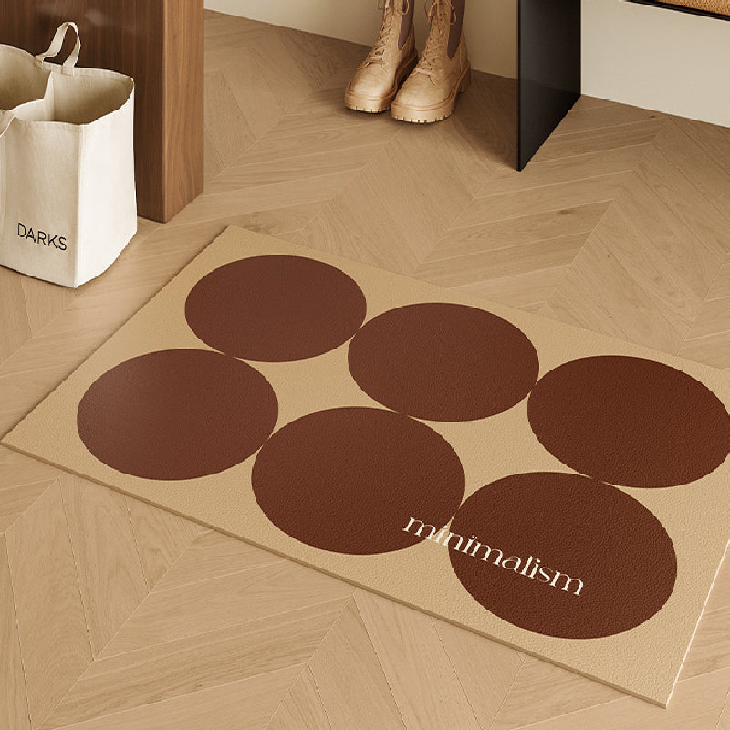 brown circle minimalism door mat