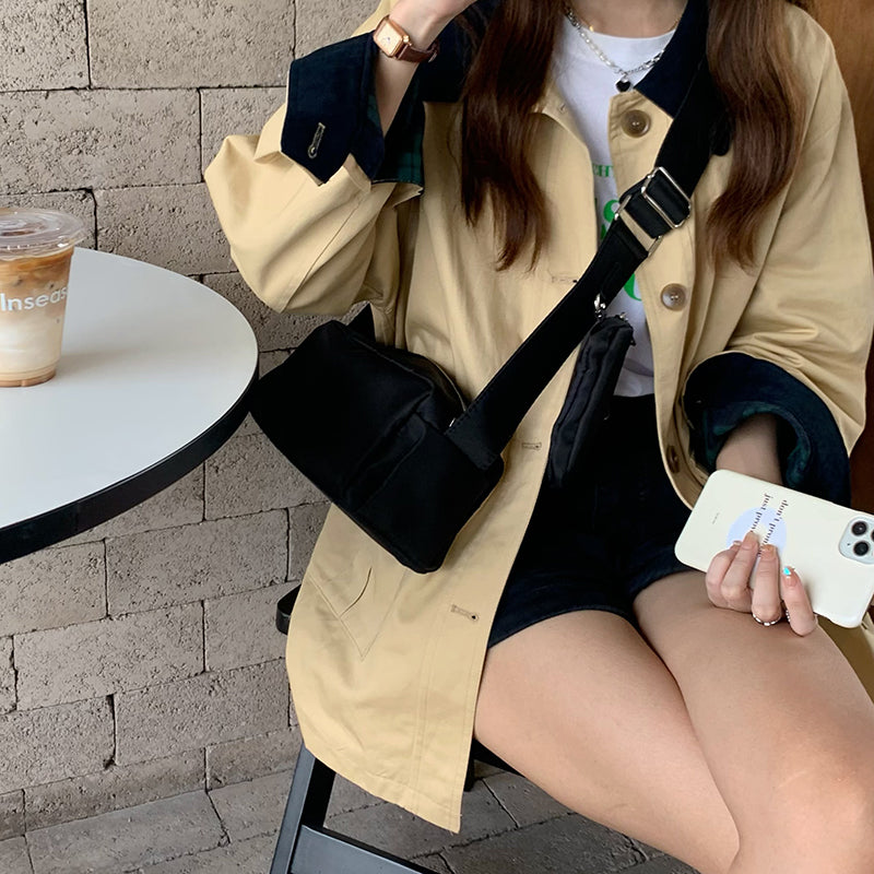 2color casual square shoulder bag