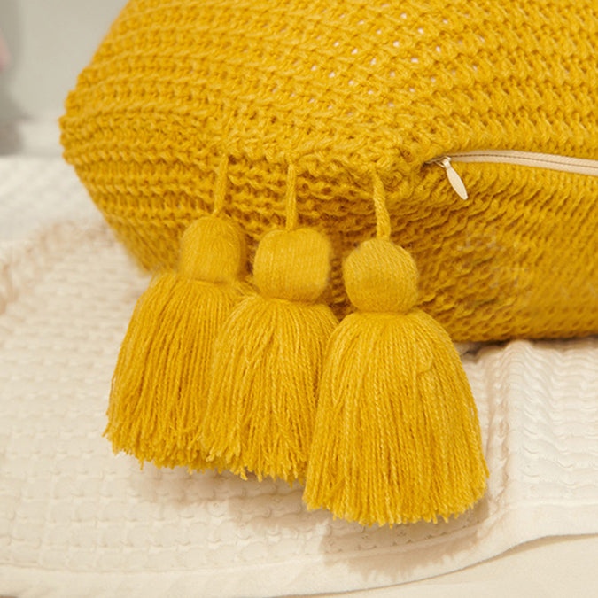 5color semicircle knit cushion