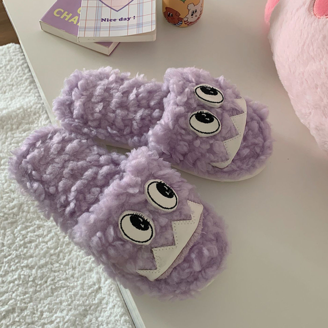 4color boa monster roomshoes