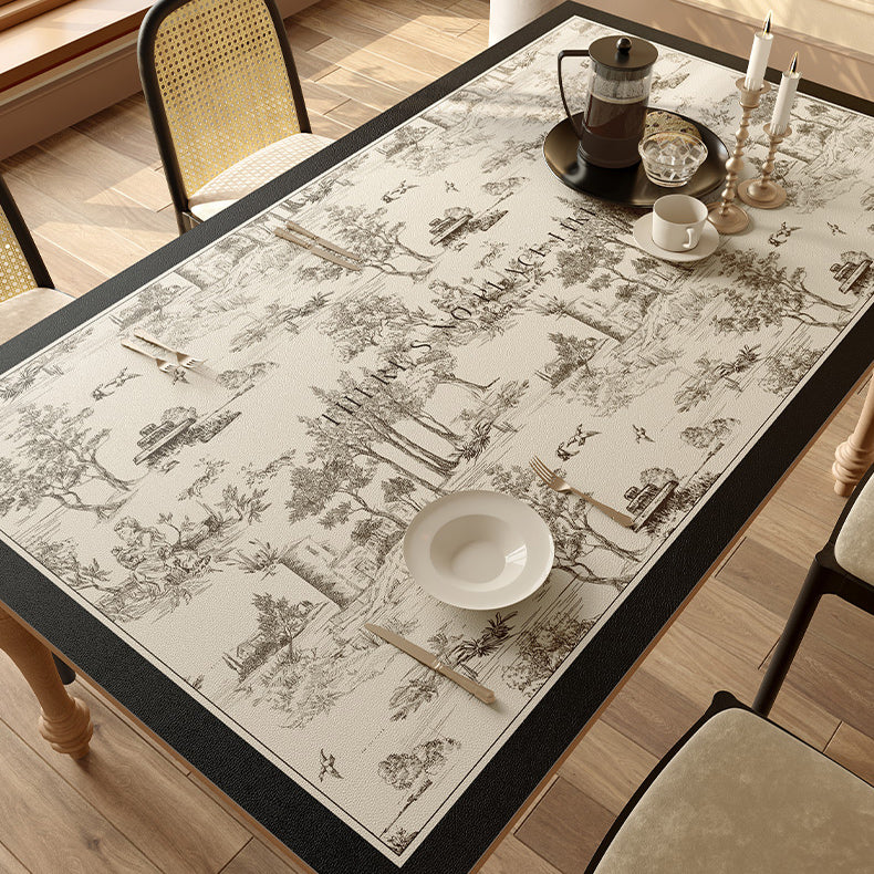 2design black toile de Jouy square table mat