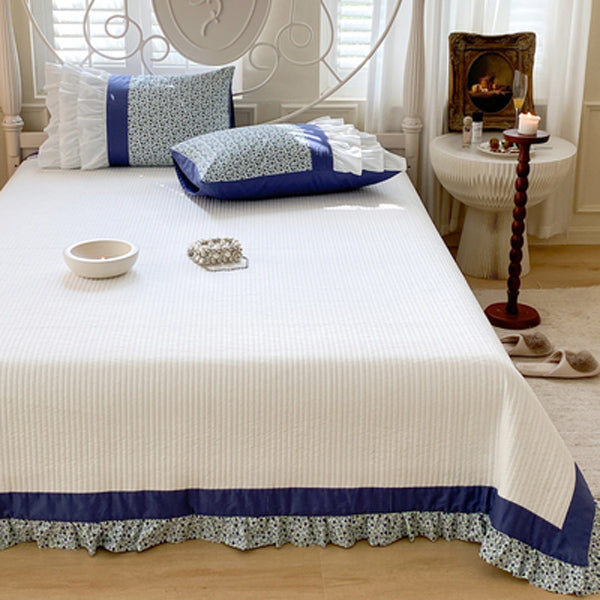 4design flower frill quilt & pillow sheets set