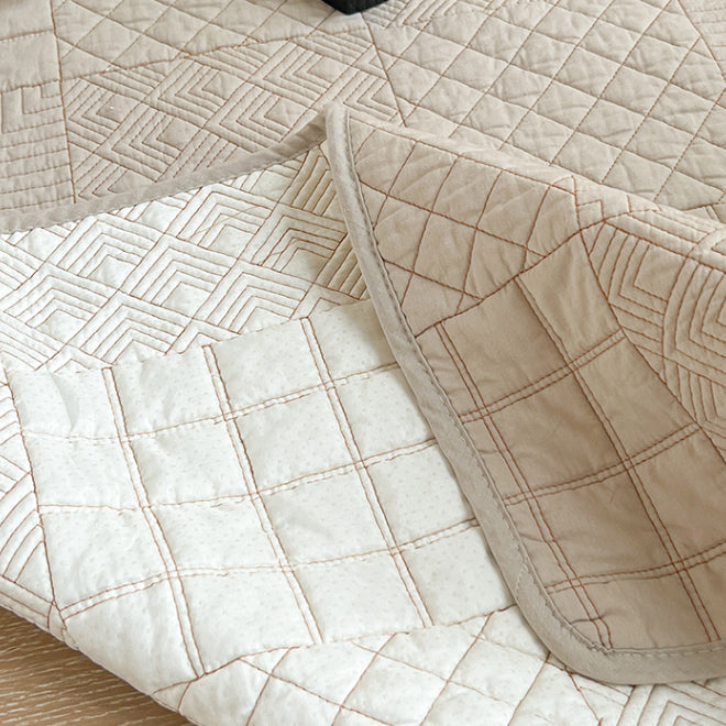 2color patchwork stitch floor mat