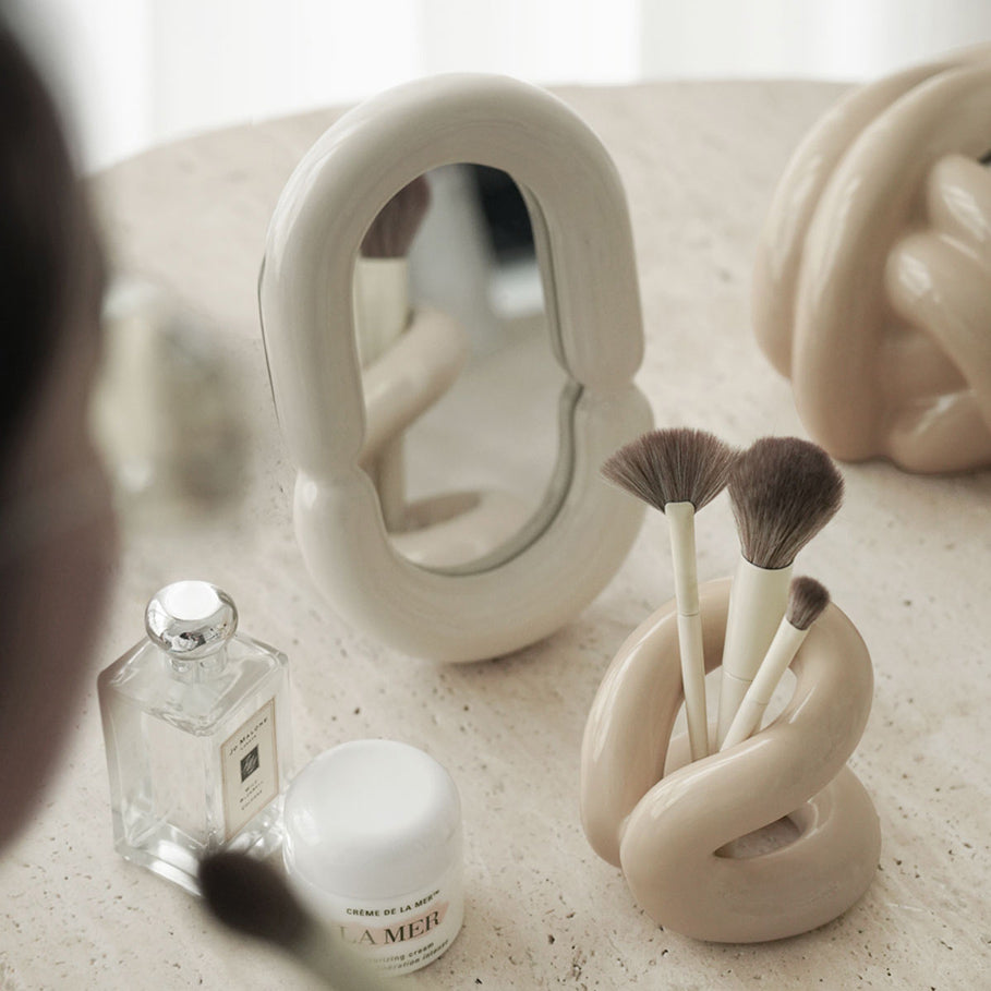 ceramic brush stand & miror (3colors)