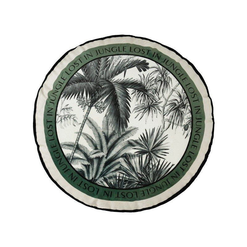 green retro forest cushion