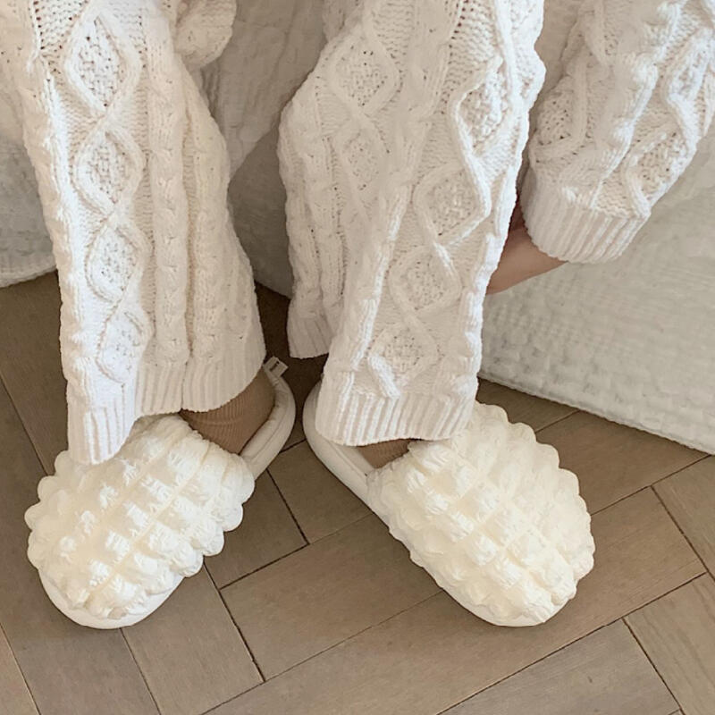 2color quilted down platform roomshoes