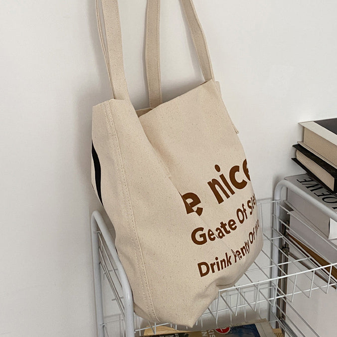 2color be nice logo tote bag