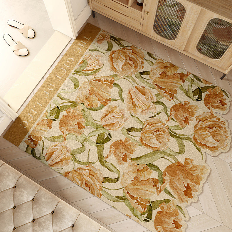 4design romantic flower door mat