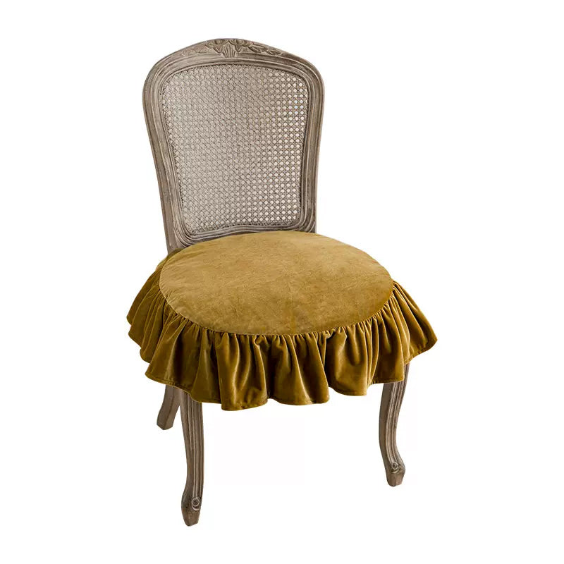 6color velvet frill chair cushion