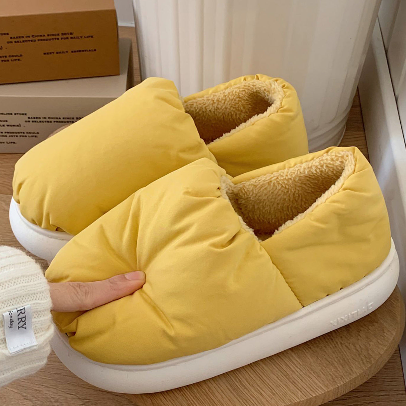 4color cotton cushion roomshoes