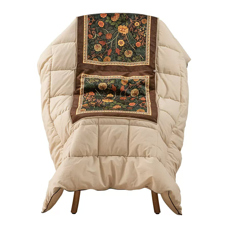 retro flower 2way quilt cushion