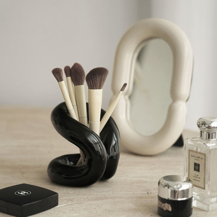 ceramic brush stand & miror (3colors)