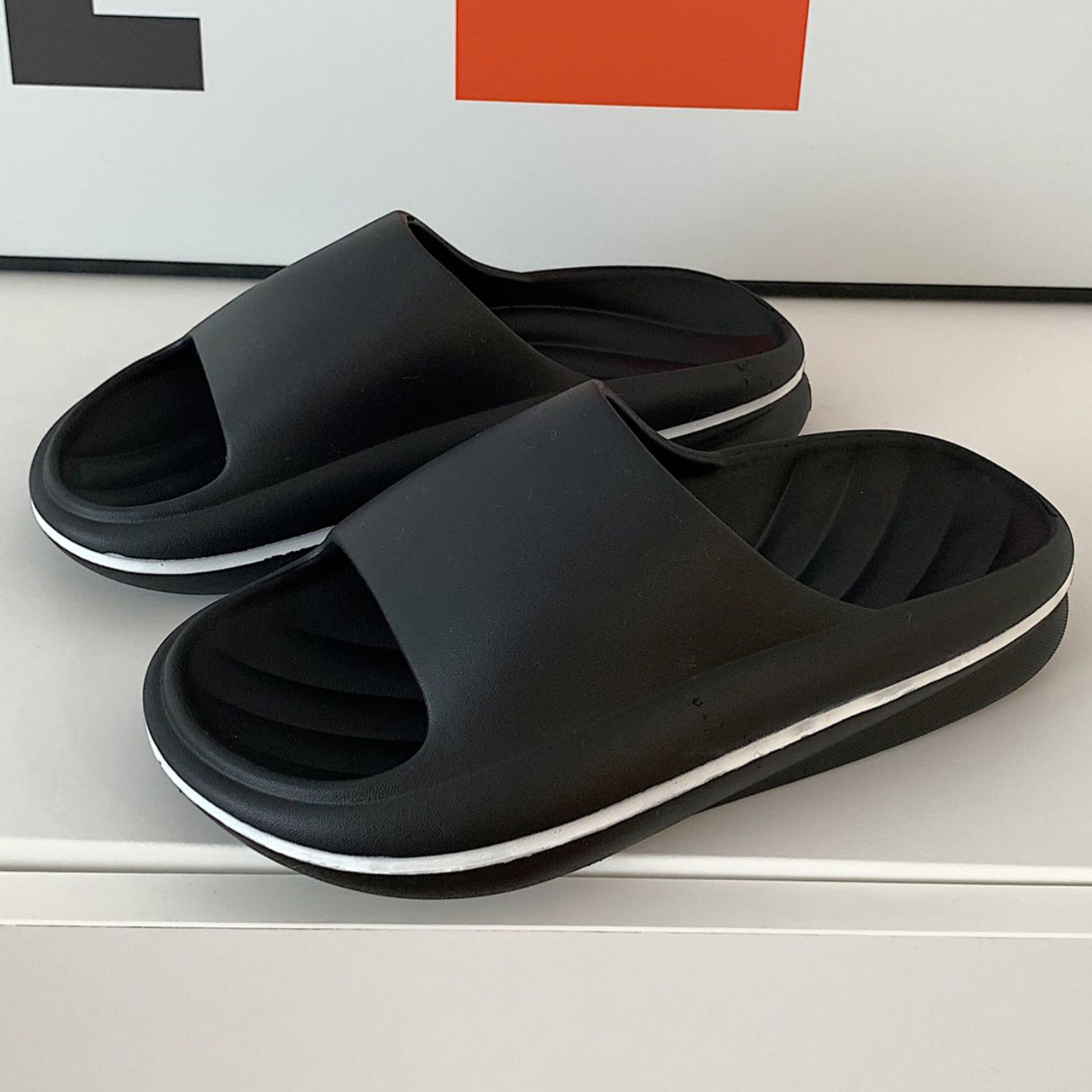 3color single line rubber roomshoes