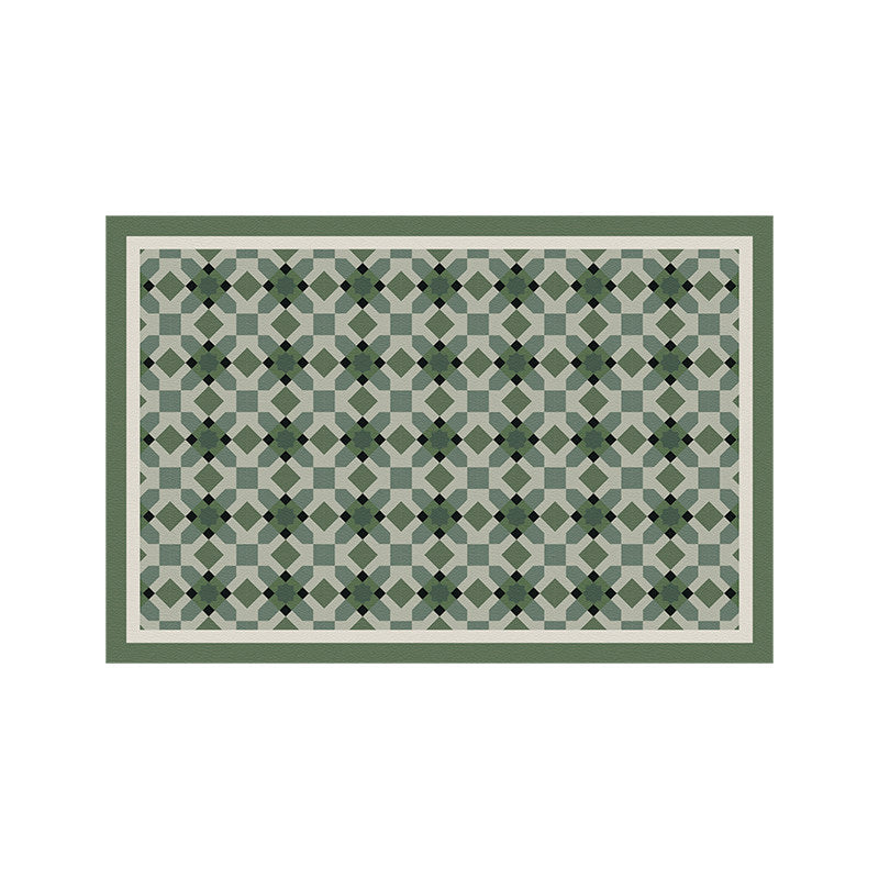 green retro forest door mat