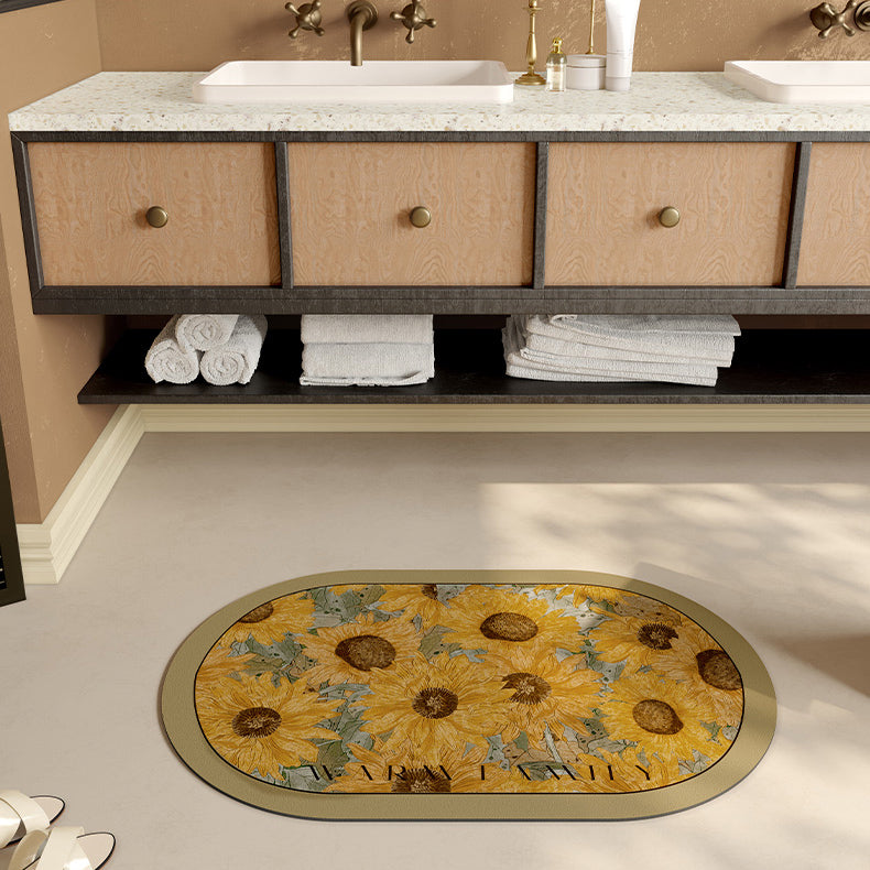 4design romantic flower bath mat