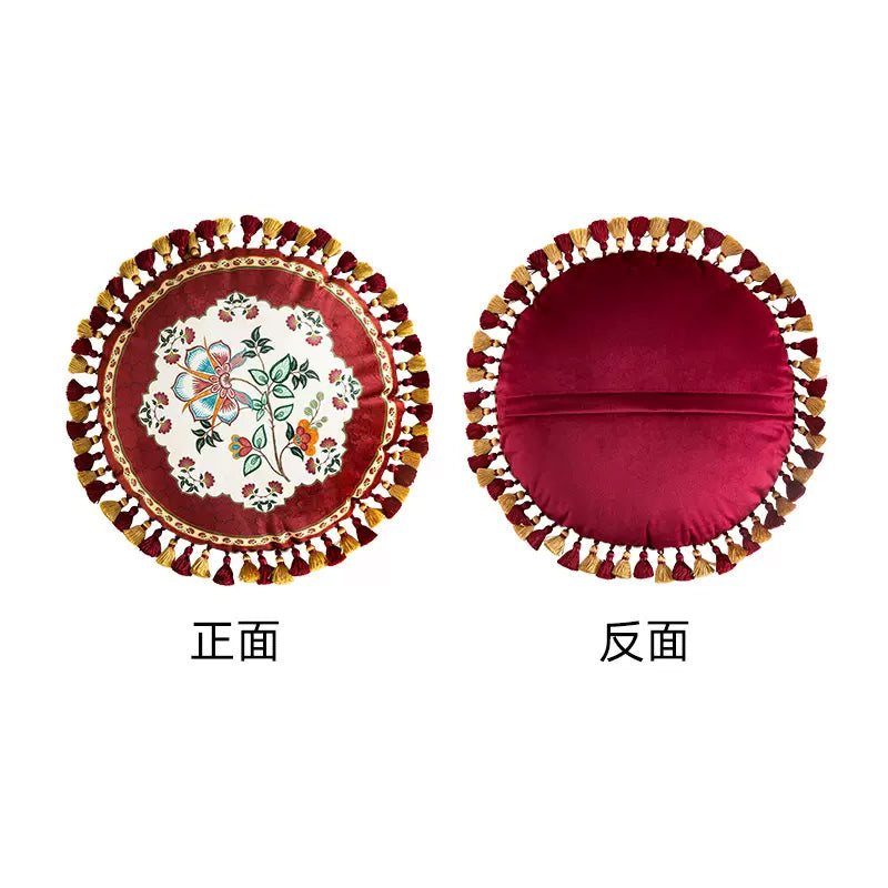 6design dark red vintage flower cushion