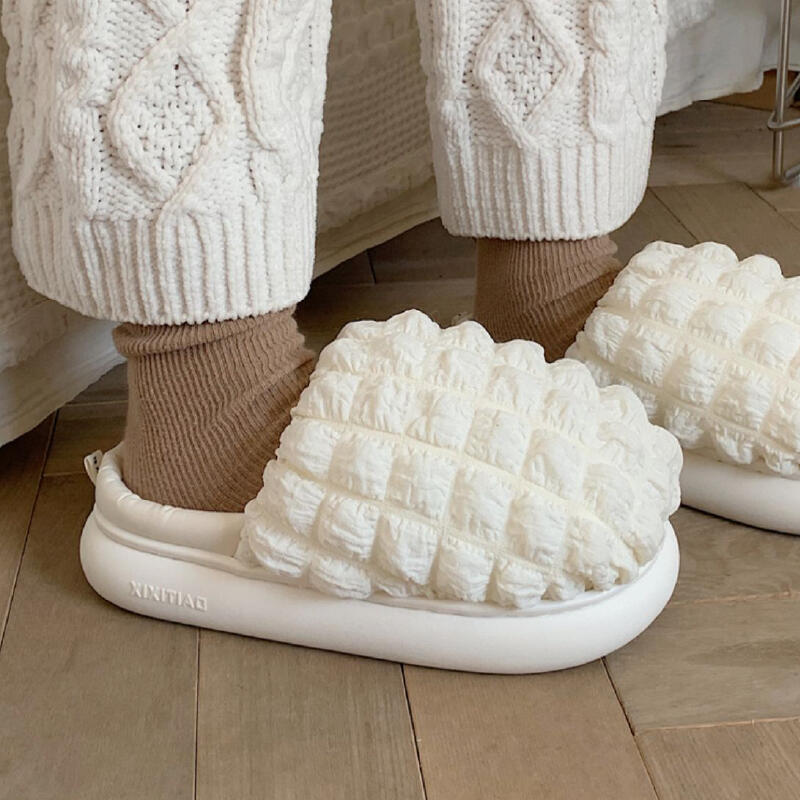 2color quilted down platform roomshoes