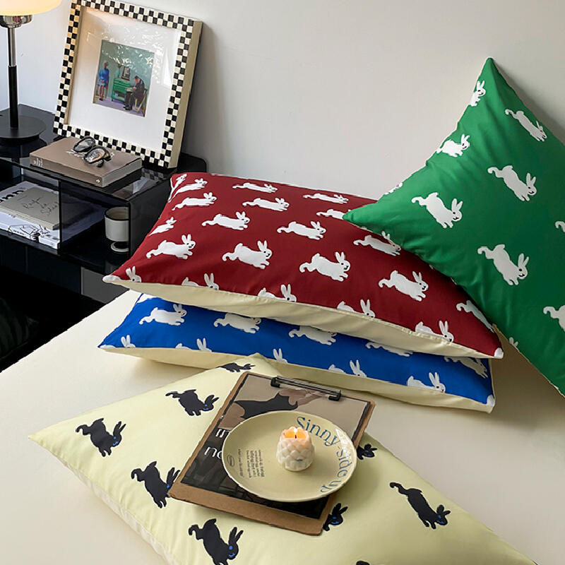 18design vivid color rabbit pillow sheets