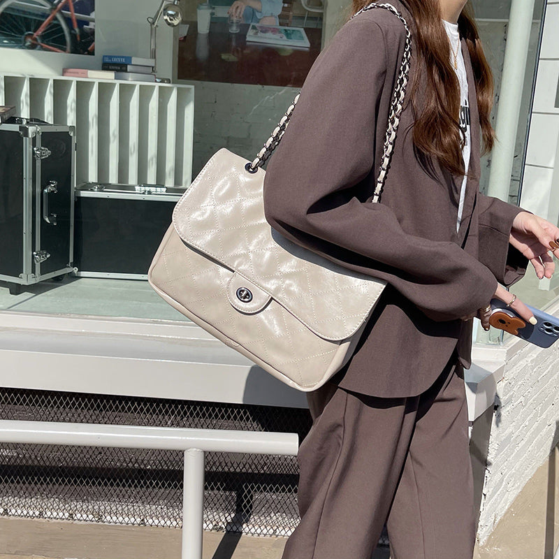 3color diamond stitch bag