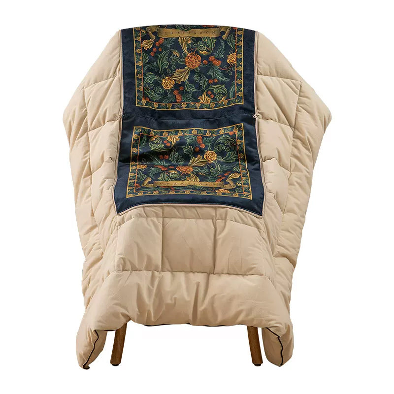 retro flower 2way quilt cushion