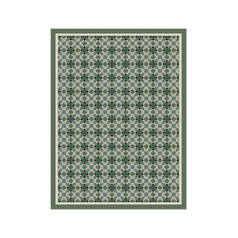 green retro forest door mat