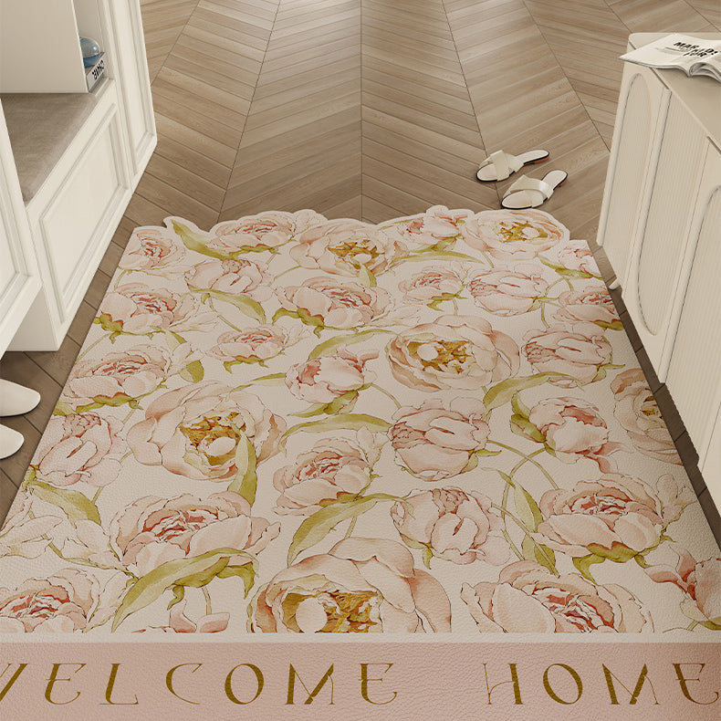 4design romantic flower door mat