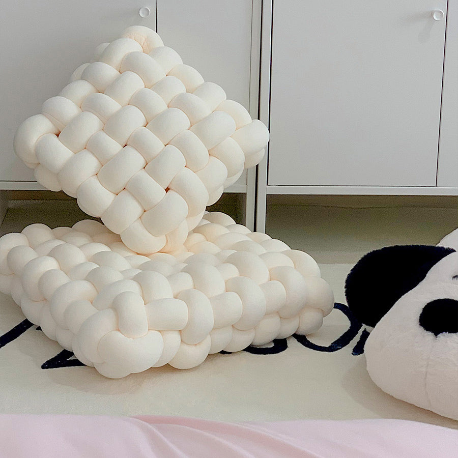 2color natural knit cushion