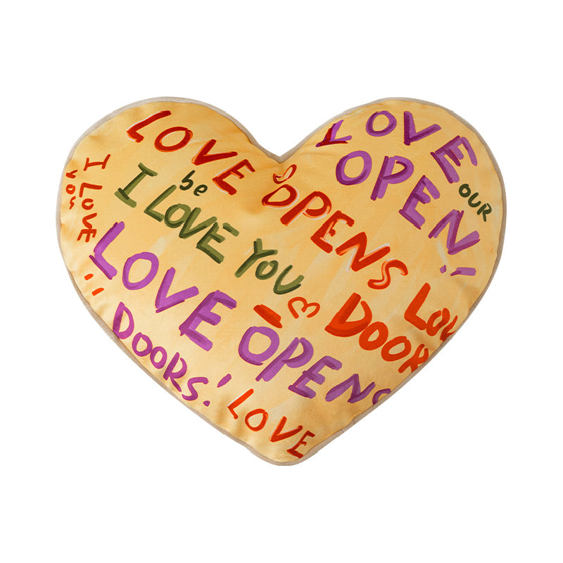 i love you colorful paint heart cushion