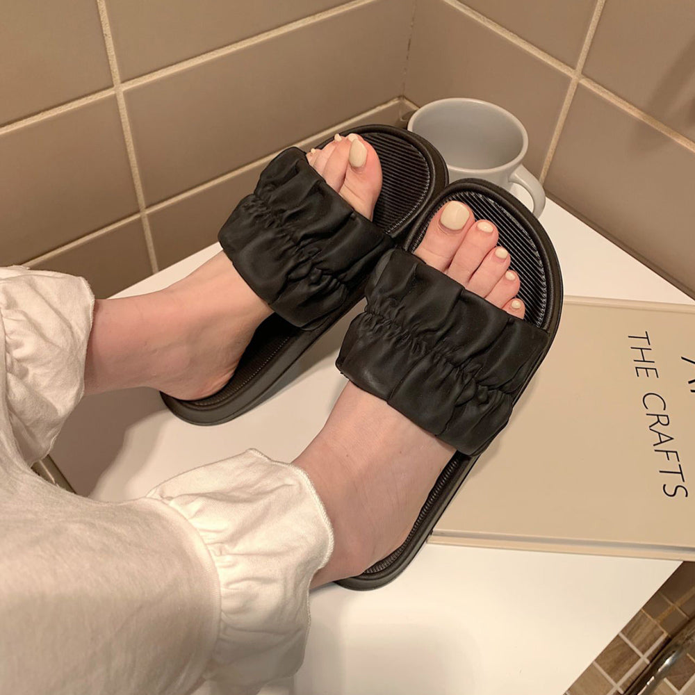 3color gather rubber roomshoes