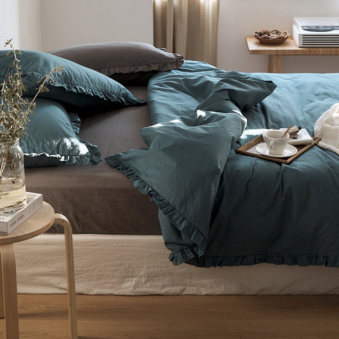 12color simple cotton frill bedlinen set