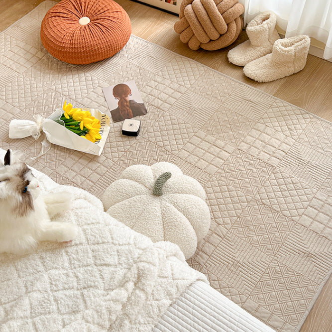 2color patchwork stitch floor mat