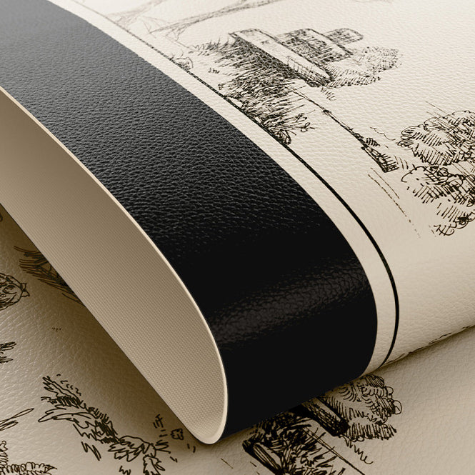 2design black toile de Jouy square table mat
