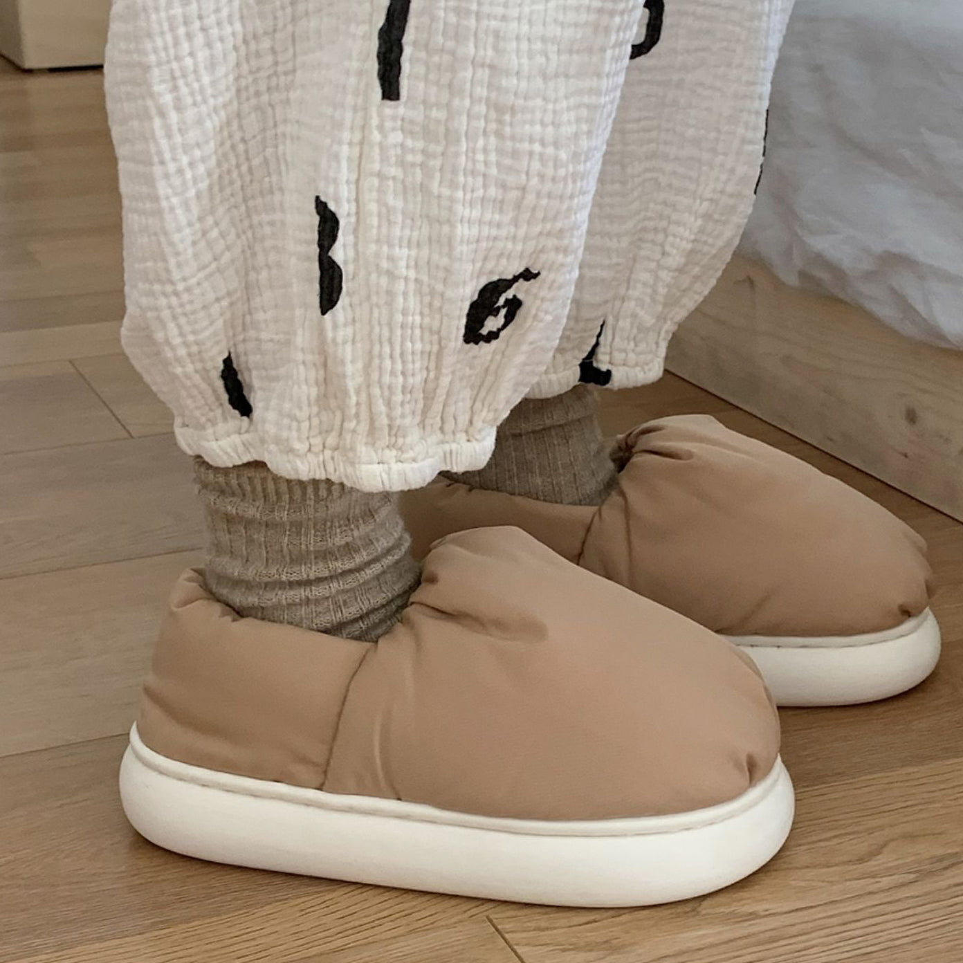 4color cotton cushion roomshoes