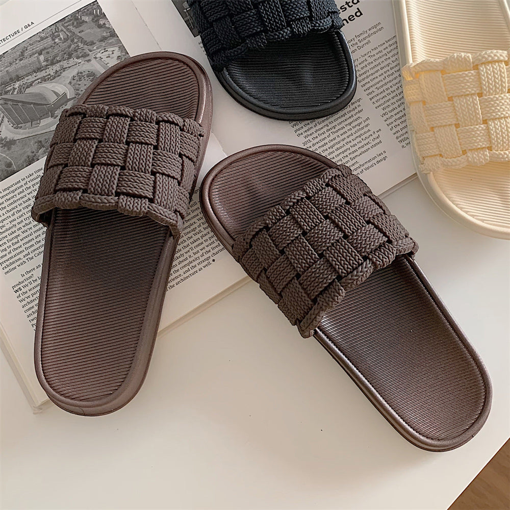 3color knit rubber roomshoes