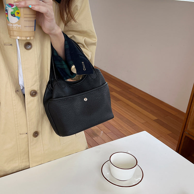 3color autumn mini leather bag