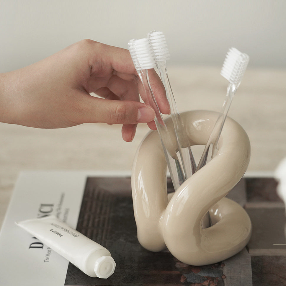 ceramic brush stand & miror (3colors)