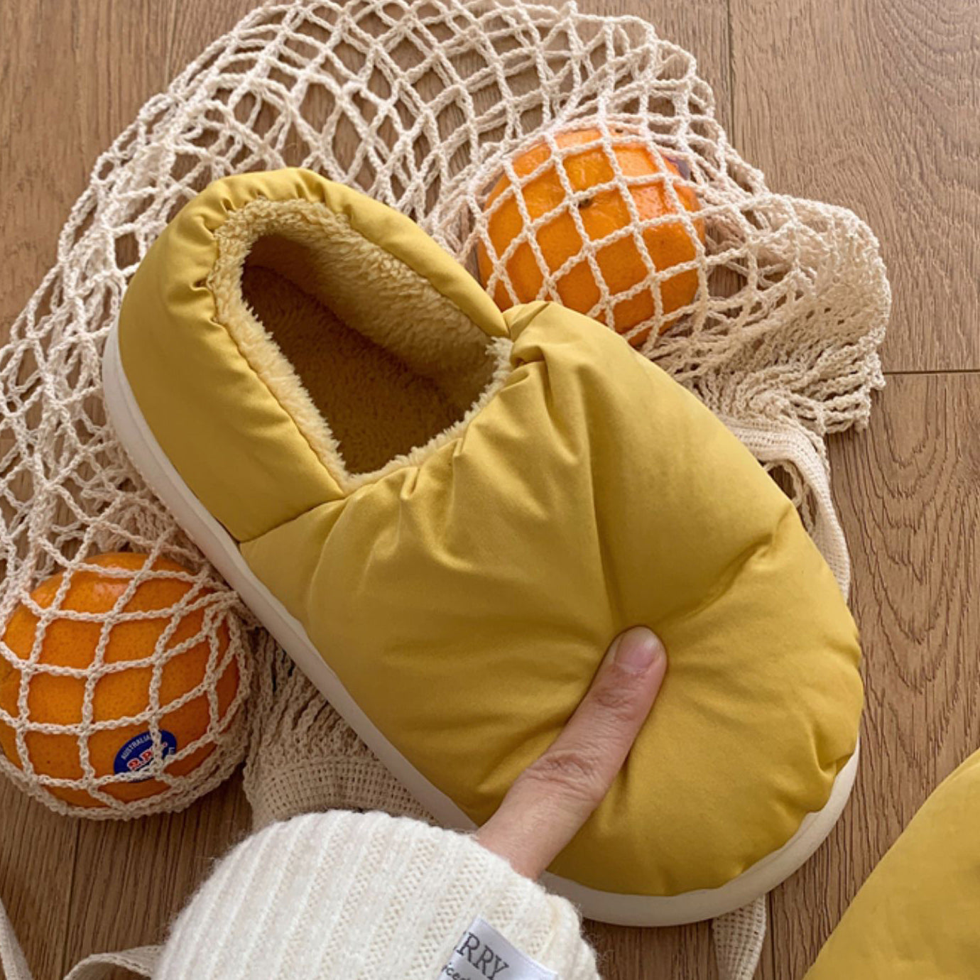 4color cotton cushion roomshoes