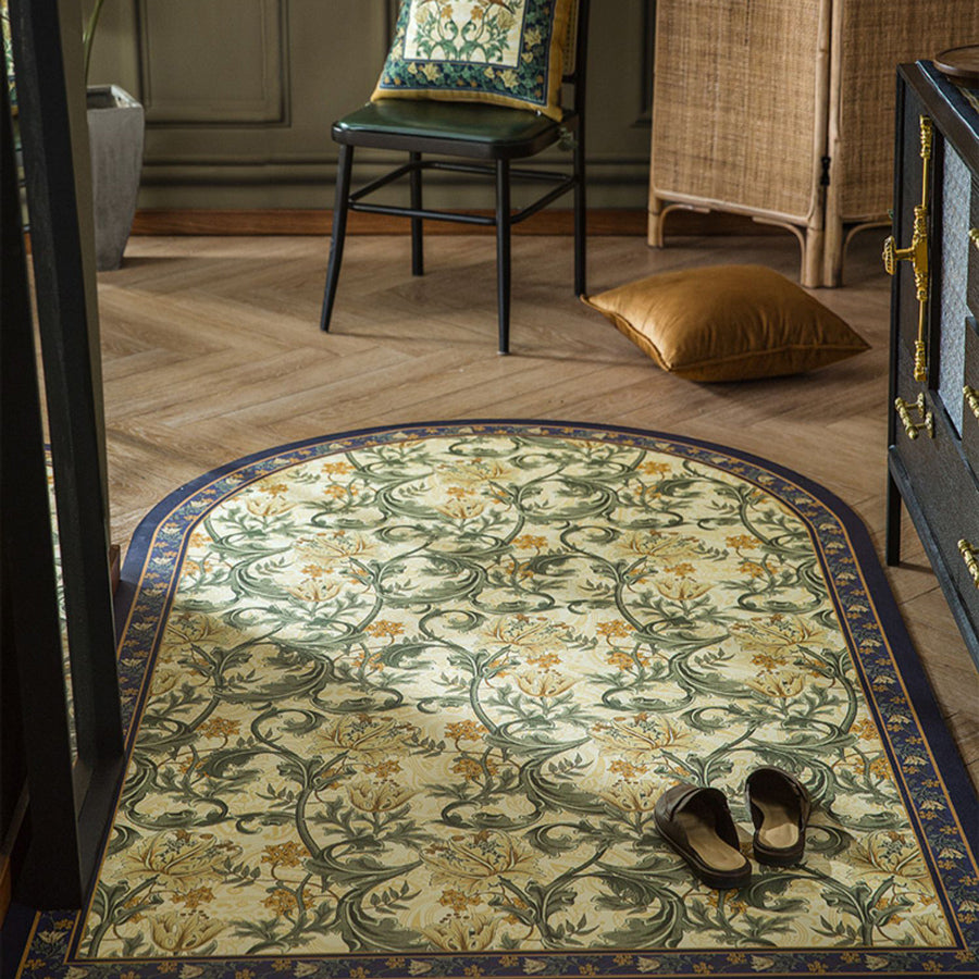 6design dark flower door mat